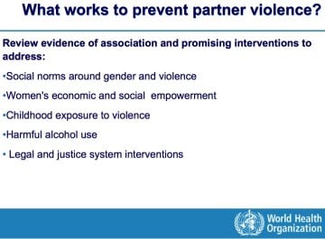 Effective interventions by WHO